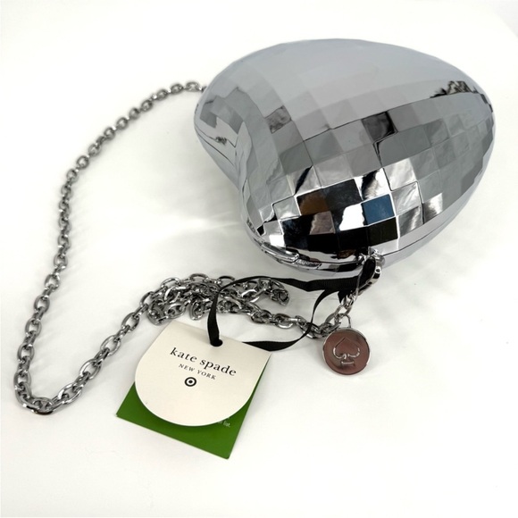Kate Spade Silver disco  Heart Crossbody Bag - Picture 8 of 12